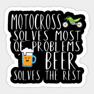 Motocross problems beer Sticker